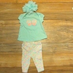 NB baby item shirt pants w head band